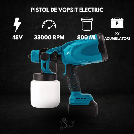 Aparat profesional de Vopsit si zugravit 7STAR ®, electric, cu rezervor de vopsea, 2 acumulatori 36V, portabil [7]