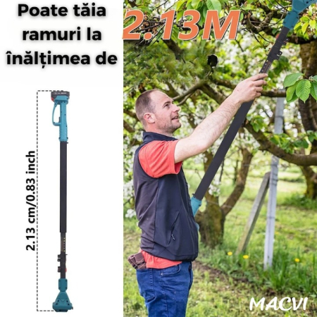 Brat telescopic 2 metri pentru foarfeca sau drujba electrica extensibil si compatibil cu accesorii de taiere [1]