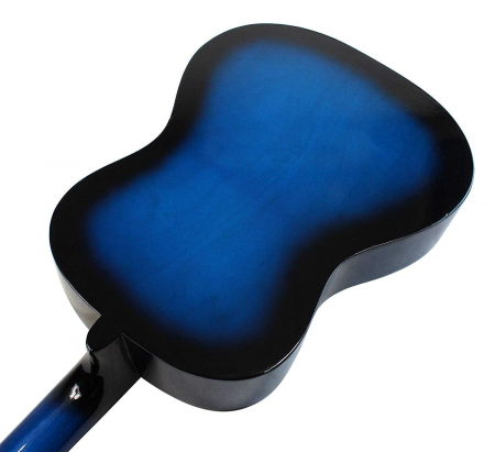 Chitara Clasica Albastru 4/4 38" ( 95 X 35 CM ), pentru Incepatori si Adulti, Recomandata peste 8-10 ani, 6 Corzi Metalice, 20 De Taste [6]