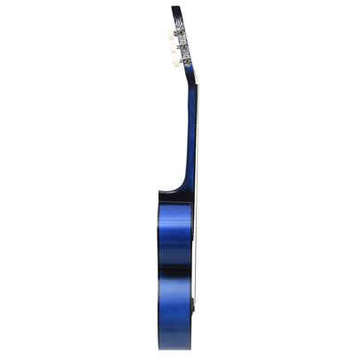 Chitara Clasica Albastru 4/4 38" ( 95 X 35 CM ), pentru Incepatori si Adulti, Recomandata peste 8-10 ani, 6 Corzi Metalice, 20 De Taste [3]