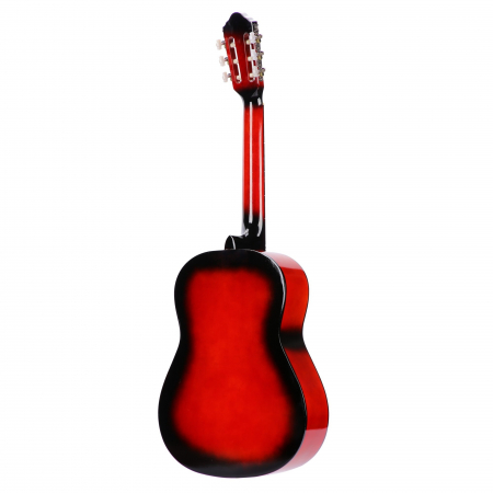 Chitara Clasica Rosu 4/4 38" ( 95 X 35 CM ), pentru Incepatori si Adulti, Recomandata peste 8-10 ani, 6 Corzi Metalice, 20 De Taste [2]