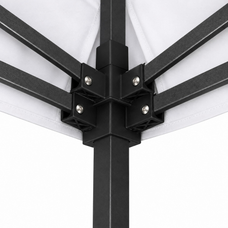 Cort Pavilion 3x3m Alb Pliabil Cadru Metal pentru Curte, Gradina, Evenimente [4]