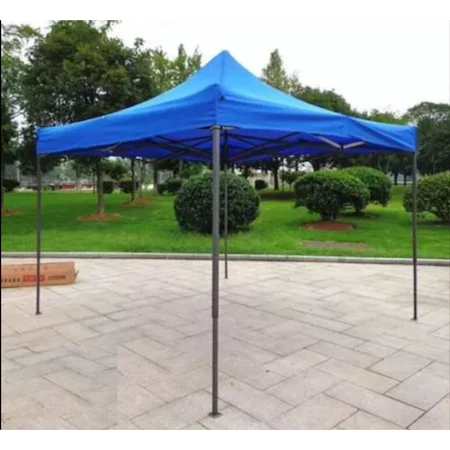 Cort Pavilion 3x3m Albastru Pliabil Cadru Metal pentru Curte, Gradina, Evenimente [5]
