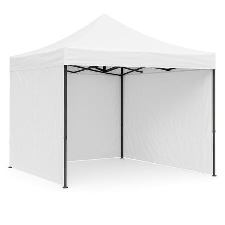 Mobila gradina & terasa - Cort Pavilion 3x3m Complet cu 3 Pereti Laterali si Acoperis, Cadru Pliabil pentru Curte, Gradina sau Evenimente, Alb