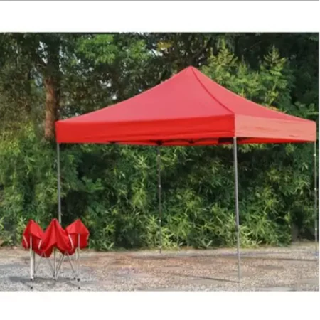 Cort Pavilion 3x3m Rosu Pliabil Cadru Metal pentru Curte, Gradina, Evenimente [4]