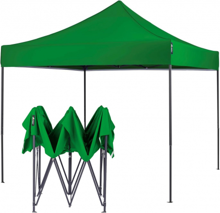 Mobila gradina & terasa - Cort Pavilion 3x3m Verde Pliabil Cadru Metal pentru Curte, Gradina, Evenimente