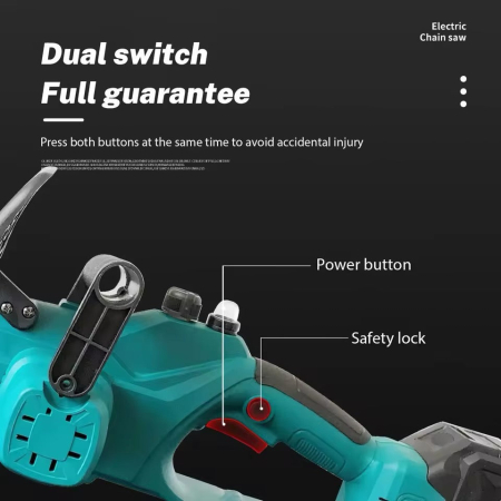 Drujba electrica cu lant 12 inch 1200W, cu 2 acumulatori, 48V, Lithium, 4800rpm, 305mm, sistem de ungere automat, pompa de ulei [5]