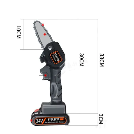 Mini Fierastrau Electric 7STAR ® 750W, 2 x Acumulator 36V, 2 x Lama 4 Inch, 2 x Lant, 5000mAh, Pila Pentru Ascutit Lantul, Rama Ajustabila, Accesorii, Valiza Inclusa, Negru [2]