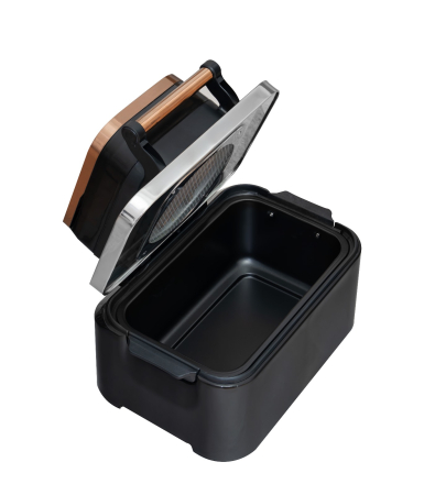 Friteuza Airfryer cu aer cald  AEIDEN®, AE-2513 2500W, capacitate mare 12L, multifunctional pentru cartofi prajiti, carne, coacere si altele, 11 programe, display LCD, Negru-Auriu, 200 hartii cadou [2]