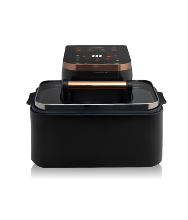 Friteuza Airfryer cu aer cald  AEIDEN®, AE-2513 2500W, capacitate mare 12L, multifunctional pentru cartofi prajiti, carne, coacere si altele, 11 programe, display LCD, Negru-Auriu, 200 hartii cadou [1]