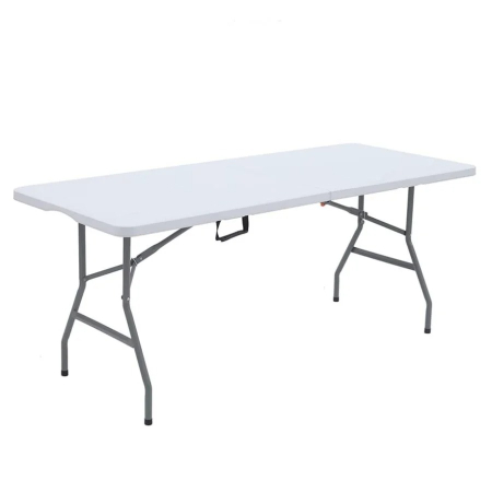 Masa pliabila, de gradina, cadru otel, 180x70x74, alba [2]
