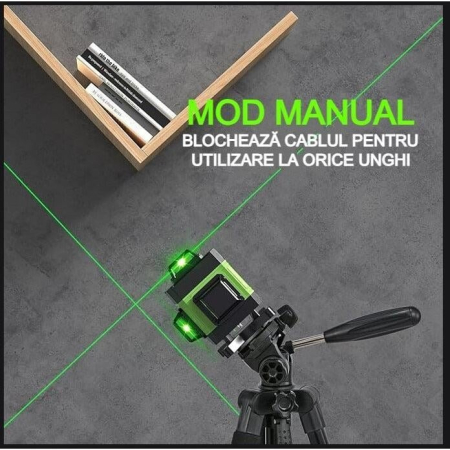 Nivela laser 4D 7STAR ®, 16 linii, auto-nivelare, alimentare USB, 2 baterii, inaltime ajustabila 1.2M [3]