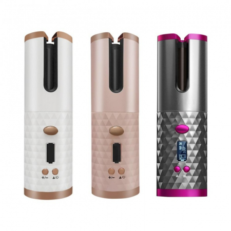 Ondulator de par automat wireless ( fara fir ), 150 - 200 °C, 6 setari de temperatura si timp, afisaj LCD, baterie incorporata, incarcare USB, functie PowerBank ( incarcare telefon ) [2]