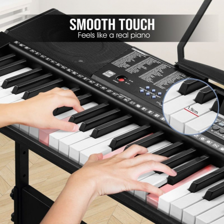 Orga electronica 61 clape, 255 ritmuri, 255 timbre, 50 melodii demonstrative, 5 octave, clape luminate led, functii invatare 3 lectii, functii inregistrare si redare, usb, mp3, afisaj lcd, suport part [14]
