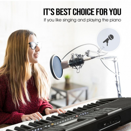 Orga electronica 61 clape, 255 ritmuri, 255 timbre, 50 melodii demonstrative, 5 octave, clape luminate led, functii invatare 3 lectii, functii inregistrare si redare, usb, mp3, afisaj lcd, suport part [17]