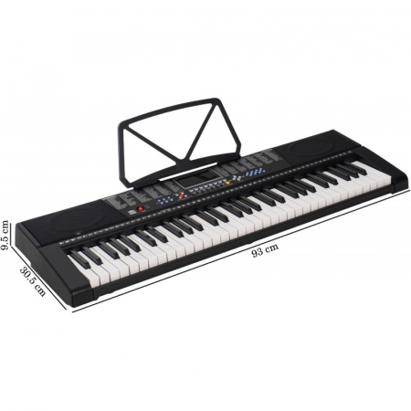 Orga electronica 61 clape, 255 ritmuri, 255 timbre, 50 melodii demonstrative, 5 octave, clape luminate led, functii invatare 3 lectii, functii inregistrare si redare, usb, mp3, afisaj lcd, suport part [3]
