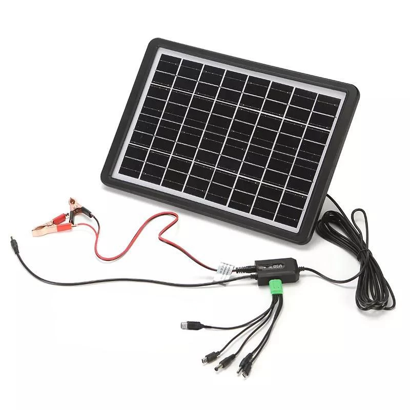 Sisteme si panouri solare - Panou solar portabil cu regulator, tensiune 16V / 9V / 6V, 15W, Port multi USB, IP65, Incarcare dispozitive electronice sau baterii auto si moto, Negru