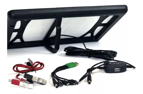 Panou solar portabil cu regulator, tensiune 16V / 9V / 6V, 15W, Port multi USB, IP65, Incarcare dispozitive electronice sau baterii auto si moto, Negru [2]