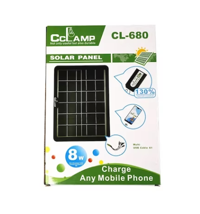 Panou Solar Portabil, Putere 8W, Tensiune 6V, IP65, Cablu cu Mufe 5 in 1, Negru [4]