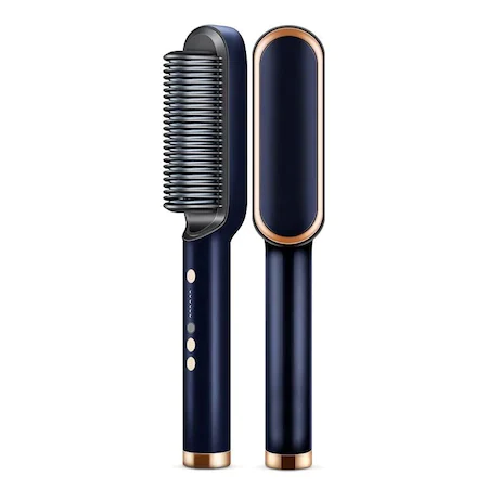 Perie electrica profesionala din ceramica pentru indreptat parul, pieptene pentru indreptat barba, coafat, 45W, temperatura reglabila/5 trepte, max. 190° C, fara efect de electrizare [1]
