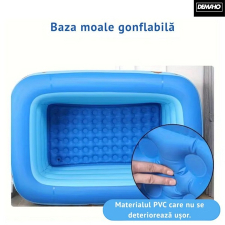Piscina gonflabila din PVC rezistent, 150x102x50 cm, 3 inele, design tropical, pentru gradina si terasa [4]