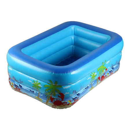 Casa, Gradina & Bricolaj - Piscina gonflabila pentru copii din PVC rezistent, 115x82x33 cm, 3 inele, design tropical, pentru terasa si curte