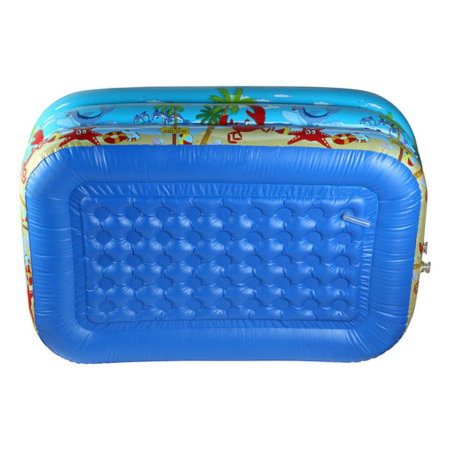 Piscina gonflabila pentru copii din PVC rezistent, 115x82x33 cm, 3 inele, design tropical, pentru terasa si curte [2]