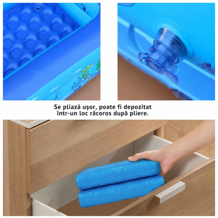 Piscina gonflabila XXL din PVC rezistent, 290x172x54 cm, 3 inele, design tropical, pentru curte si gradina [3]