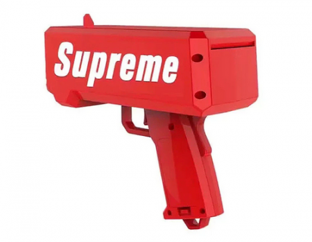 Pistol SUPREME de aruncat bani sau pliante, pentru petreceri si aniversari, 100 de bancnote incluse, rosu [0]