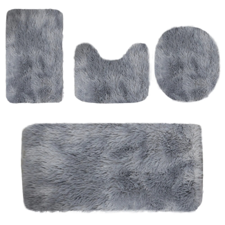 Set 4 covorase baie, plus, antiderapant, absorbant, bej, 40x80x60x50x38cm [5]