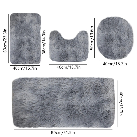 Set 4 covorase baie, plus, antiderapant, absorbant, bej, 40x80x60x50x38cm [4]