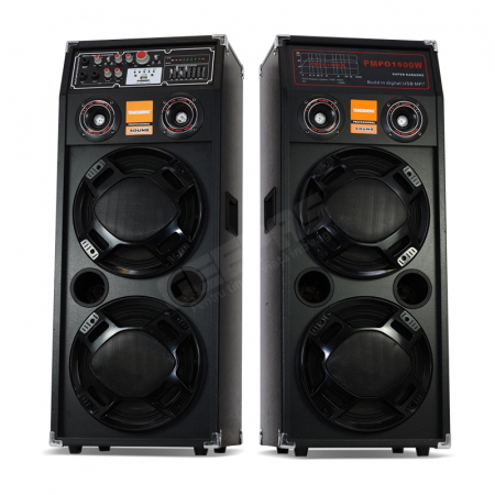 Set Boxe Audio Profesionale, Egalizator pe 7 Benzi, Sistem Karaoke, Putere 700 W, Lumini RGB, Conectivitate Bluetooth, Port USB, Slot SD Card, AUX In, FM Radio, Cadou Microfon si Telecomanda [1]