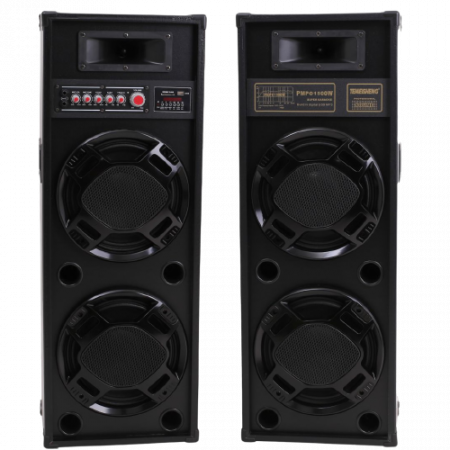 Audio - Set Boxe Active Profesionale 7S-2308sm 600W, 95cm Inaltime, 4 Difuzoare 25CM, Bass Foarte Puternic, Karaoke, Conexiune Bluetooth, USB, RadioFM, Ecran LCD, Cadou Microfon
