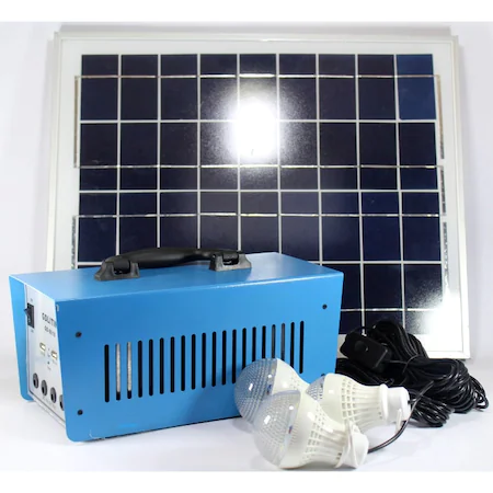 Sisteme si panouri solare - Sistem Fotovoltaic cu Panou Solar 12V/12A 100W, 3 Becuri, Iesire USB, Acumulator Incorporat, Alimentare 220 V