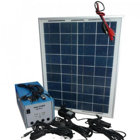 Sistem Fotovoltaic cu Panou Solar 12V/12A 100W, 3 Becuri, Iesire USB, Acumulator Incorporat, Alimentare 220 V [4]