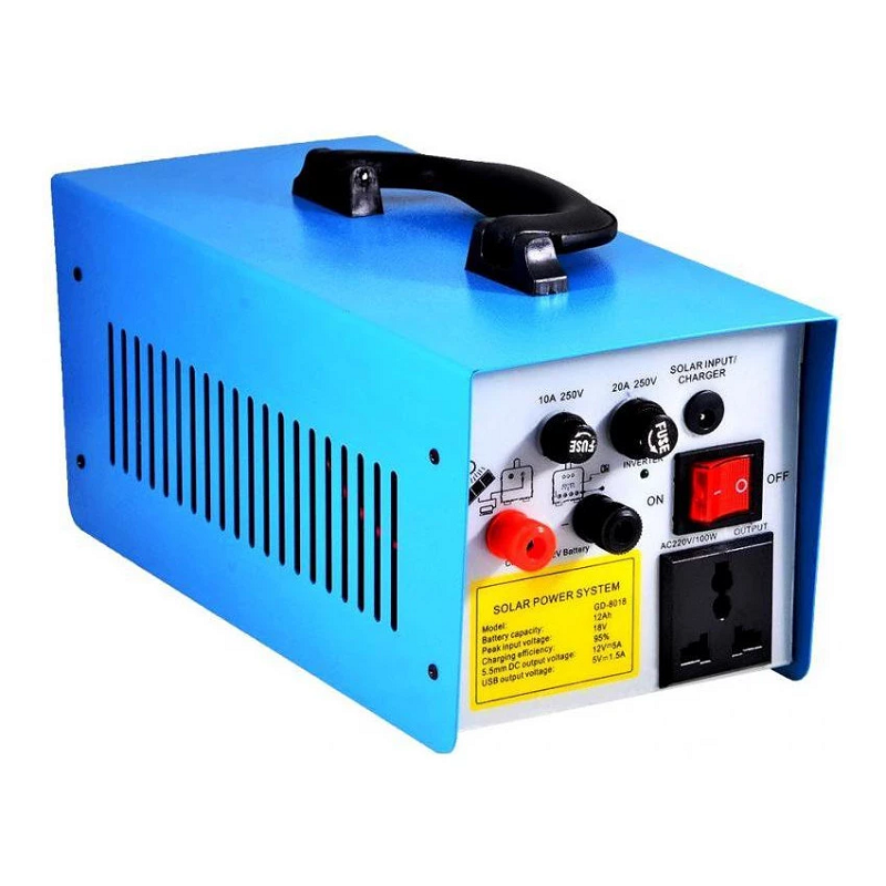 Sistem Fotovoltaic cu Panou Solar 12V/12A 100W, 3 Becuri, Iesire USB, Acumulator Incorporat, Alimentare 220 V [2]