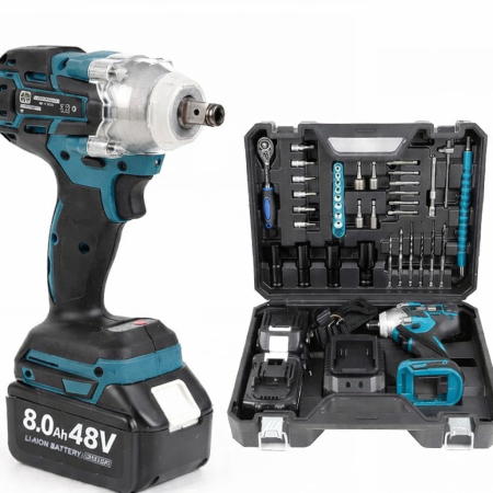 Scule electrice & unelte - Trusa masina de impact si insurubat, 2 acumulatori 48V, 40 accesorii