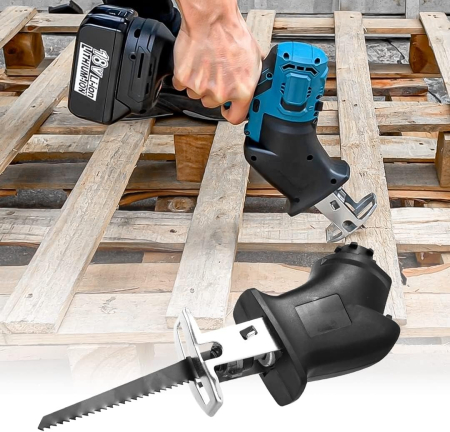 Bormasina fara fir 6 in 1, drujba cu lant interschimbabil, fierastrau sabie, surubelnita, cap de slefuire, lopata, cap multifunctional cu adaptor USB,  2 acumulatori 48V si incarcator, trusa multifunc [4]