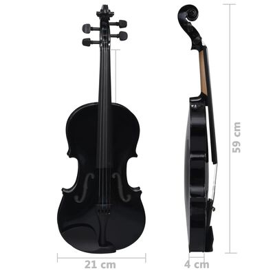 Vioara Clasica 4/4 Negru Perlat Pentru Incepatori si Adulti, Arcus, Sacaz, Contrabarbie, Geanta Transport [6]