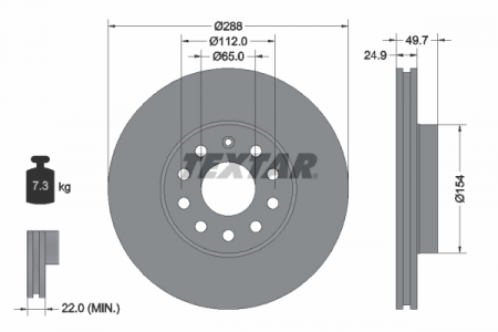 Piese auto aftermarket - DISC FRANA FATA TEXTAR 92120805