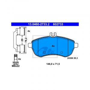 Piese auto aftermarket - SET PLACUTE FRANA FATA ATE ATE602733
