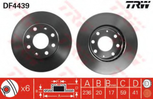 Piese auto aftermarket - DISC FRANA FATA TRW DF4439