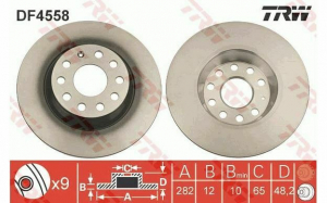 Piese auto aftermarket - DISC FRANA SPATE TRW DF4558