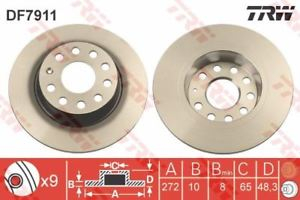 Piese auto aftermarket - DISC FRANA SPATE TRW DF7911