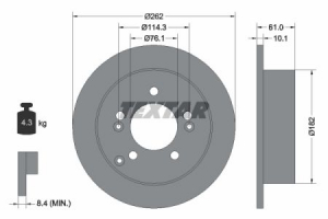 Piese auto aftermarket - DISC FRANA SPATE TEXTAR T92156803