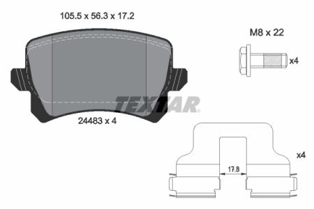 Piese auto aftermarket - SET PLACUTE FRANA SPATE TEXTAR T2448301