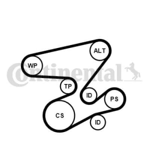 Piese auto aftermarket - KIT CUREA MULTICANELARA CONTINENTAL 6PK2080K1