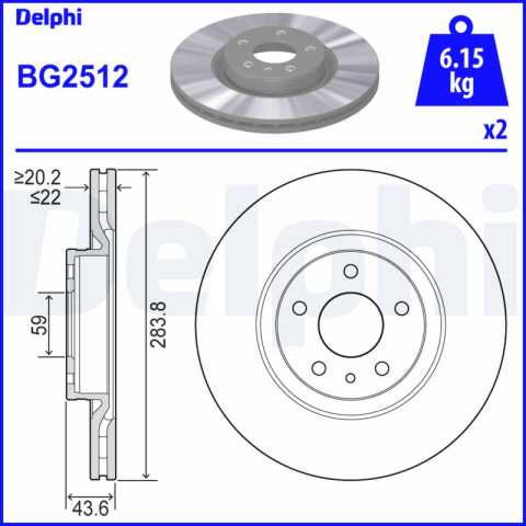 Piese auto aftermarket - DISC FRANA FATA DELPHI BG2512