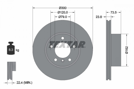 Piese auto aftermarket - DISC FRANA FATA TEXTAR 92137705
