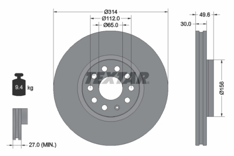 Piese auto aftermarket - DISC FRANA FATA TEXTAR 92232405